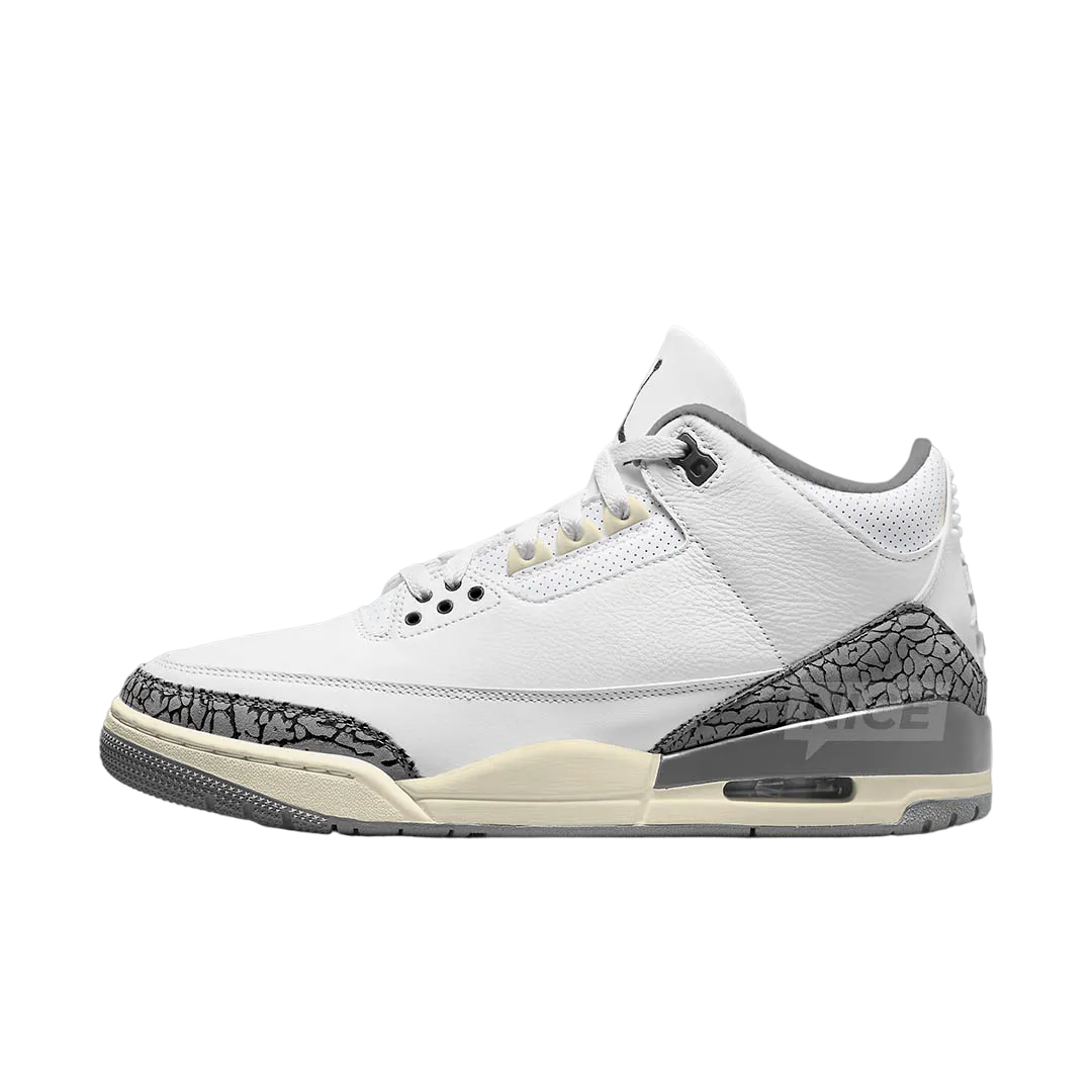 air jordan 3 sail cement grey