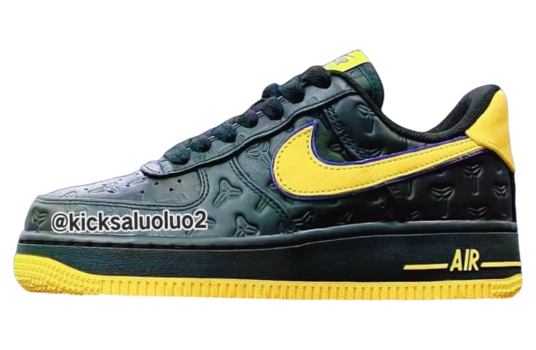 kobe bryant x nike air force 1 low black varsity maize