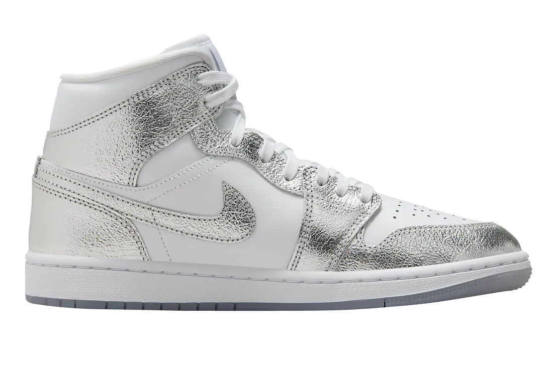 Air Jordan 1 Mid SE WMNS Metallic Silver 1