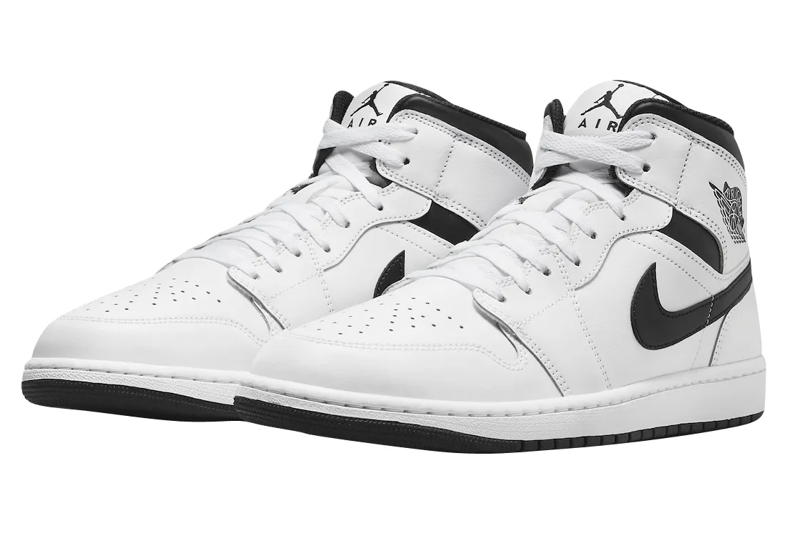 Air Jordan 1 Mid White Black 0