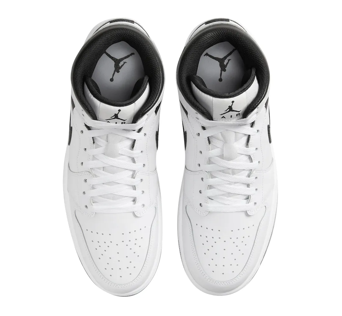 Air Jordan 1 Mid White Black 2