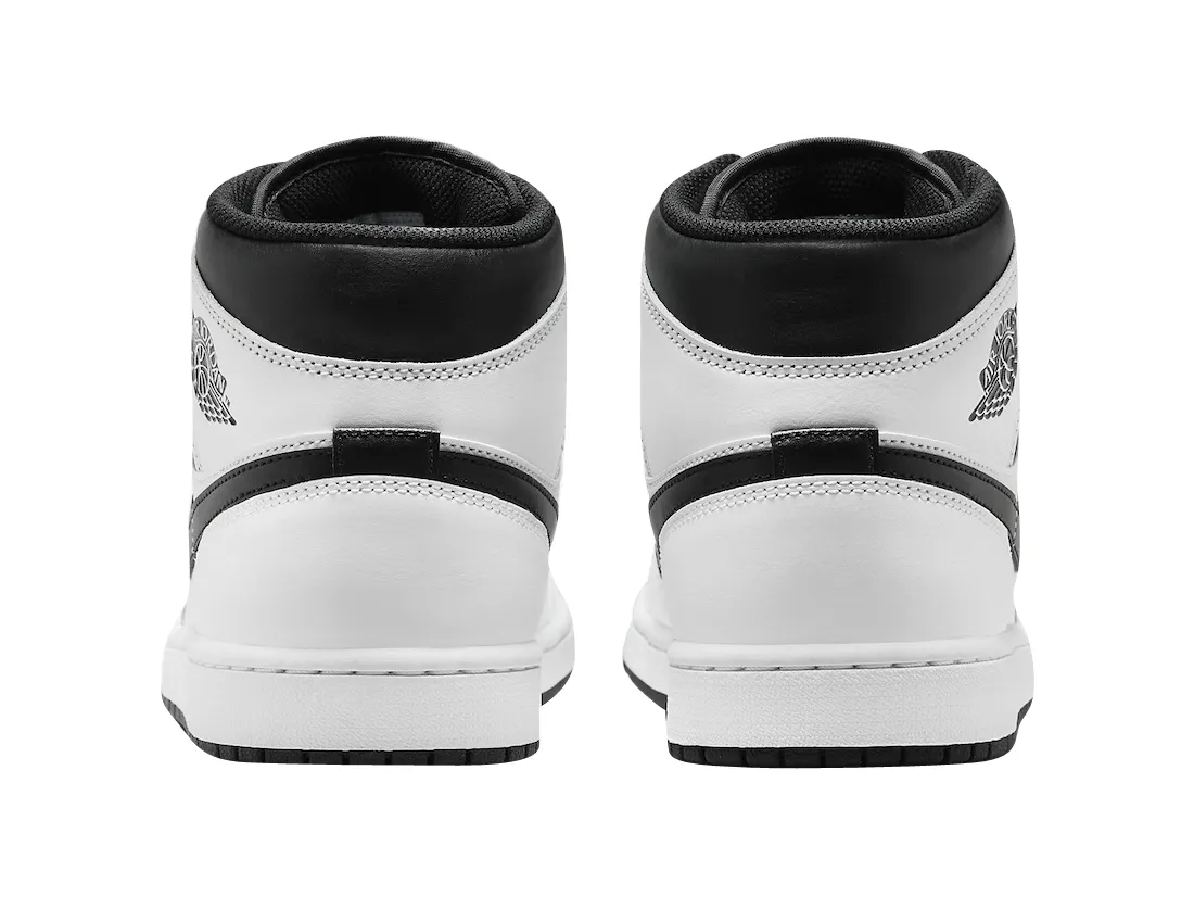 Air Jordan 1 Mid White Black 3