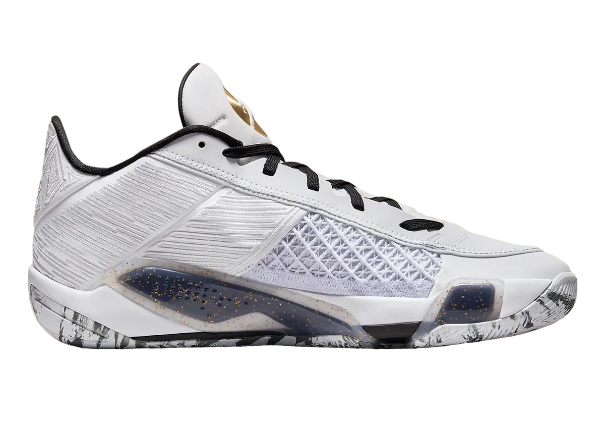 Air Jordan 38 Low White Metallic Gold 1