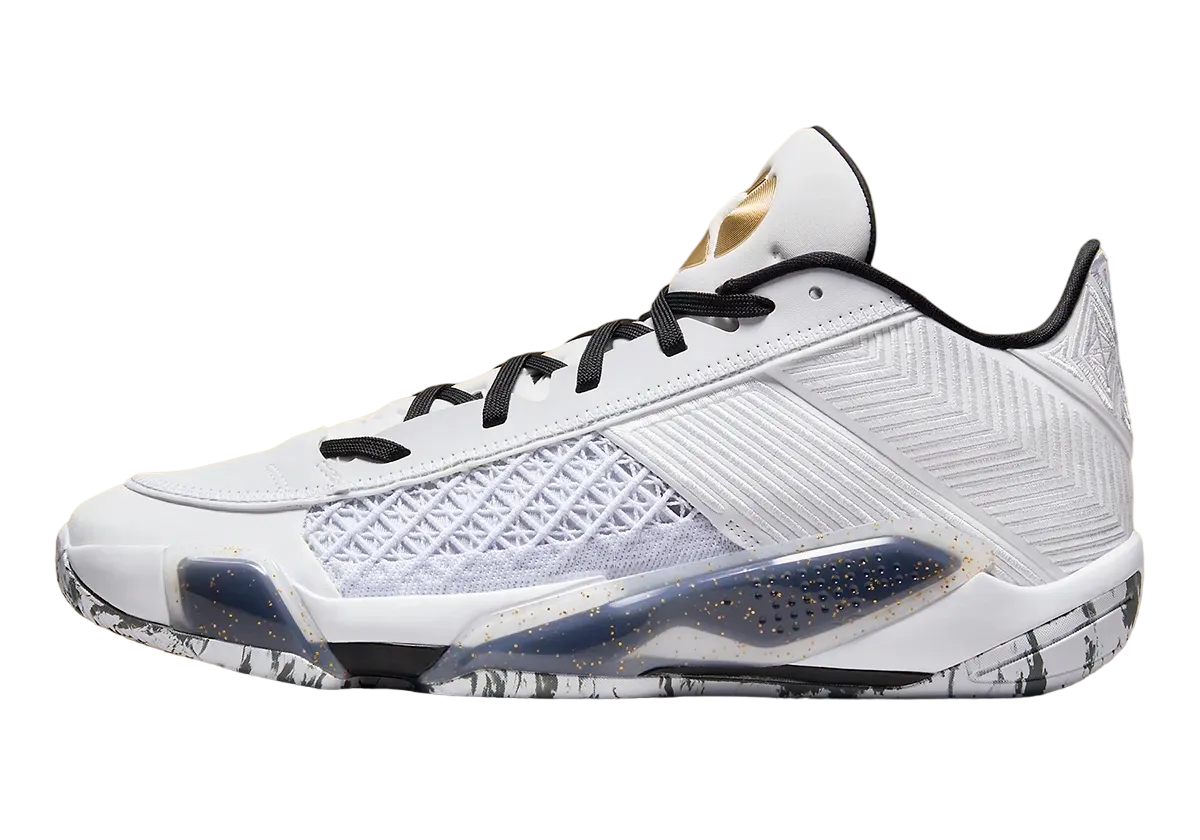 Air Jordan 38 Low White Metallic Gold gold