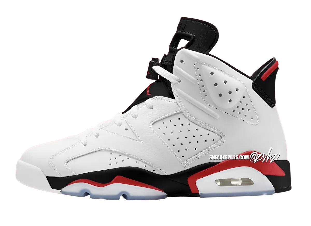 Air Jordan 6 White Fire Red red