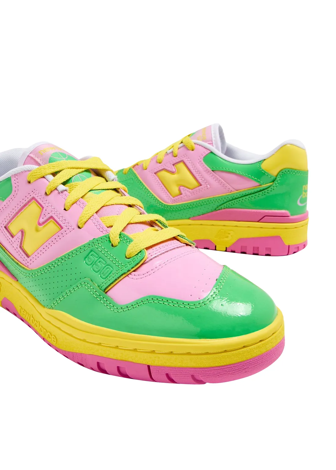 New Balance 550 Y2K Patent Leather Pink Green 2