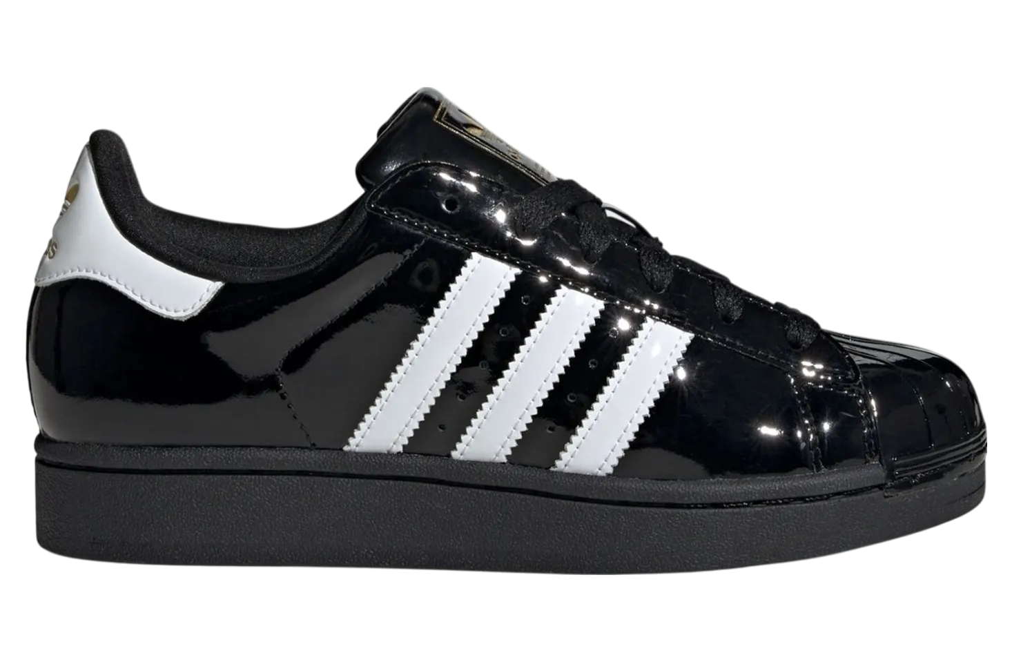 adidas superstar black patent leather