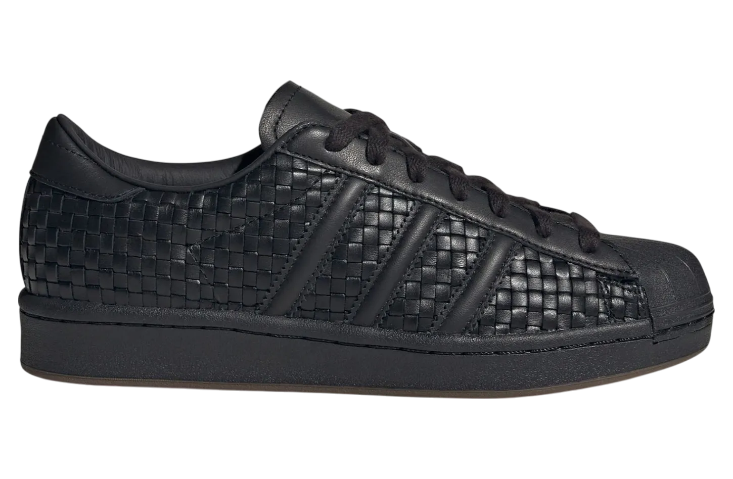 adidas superstar vintage black woven leather