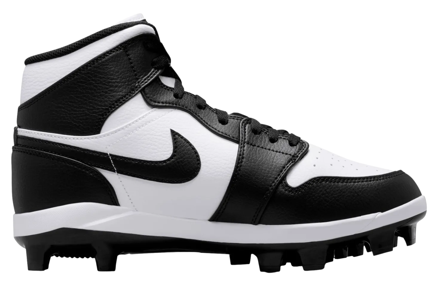 air jordan 1 cleats black white black 2