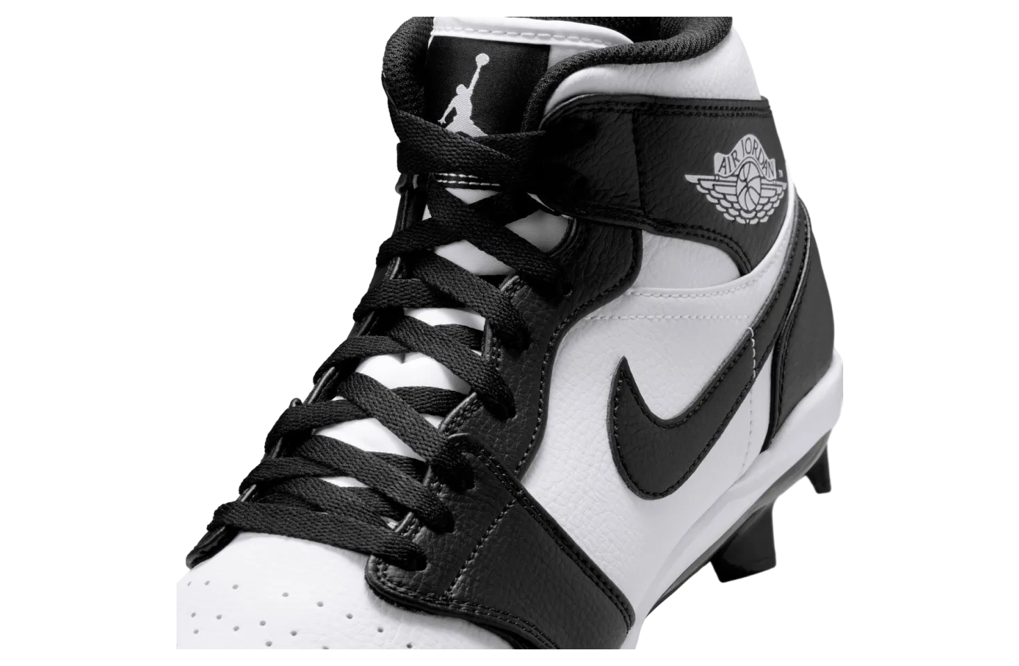 air jordan 1 cleats black white black 3