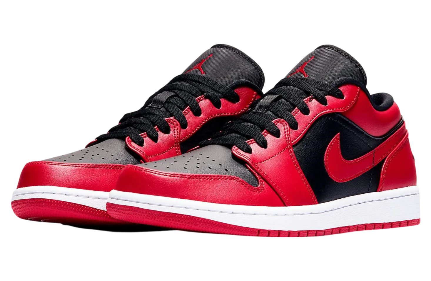 air jordan 1 low black varsity red 0