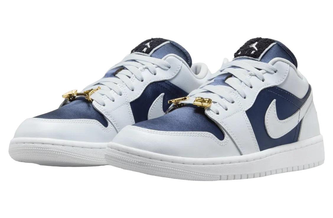 air jordan 1 low midnight navy football grey 0