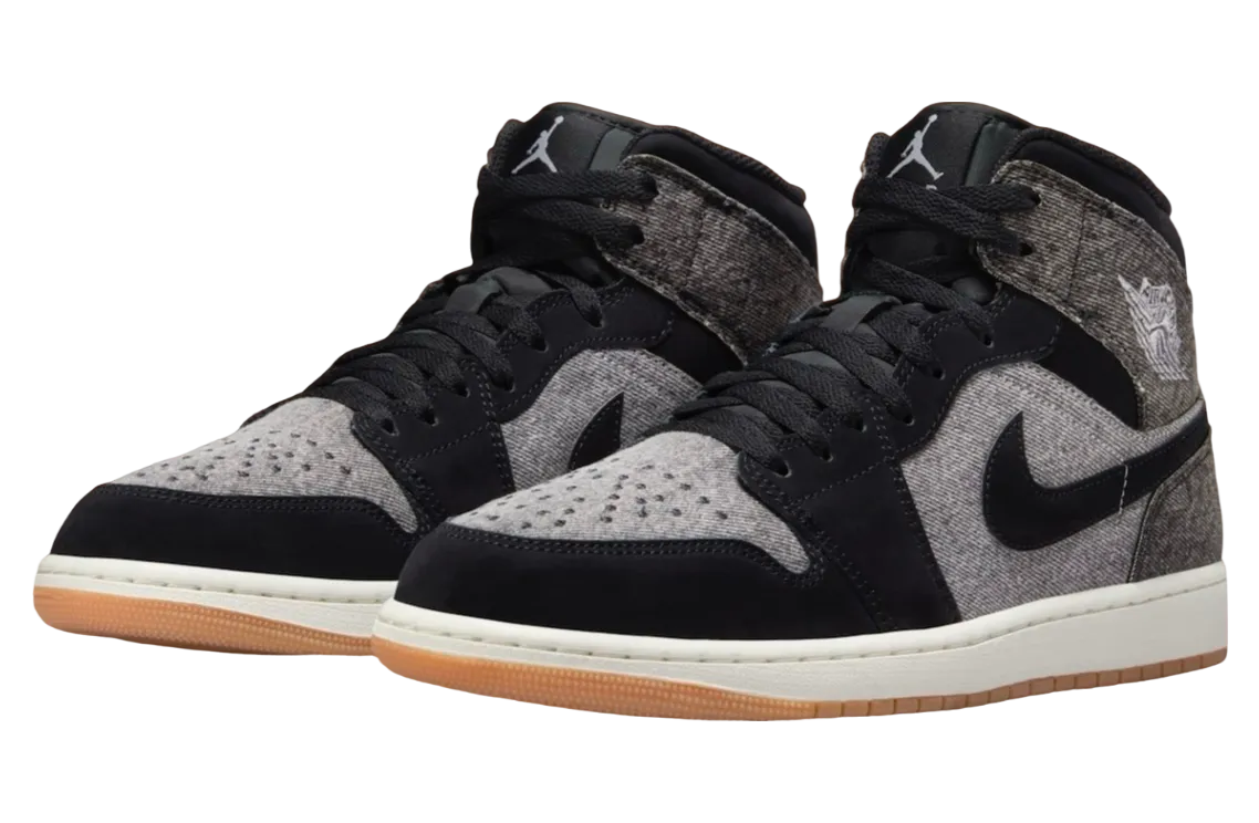 air jordan 1 mid black denim 0