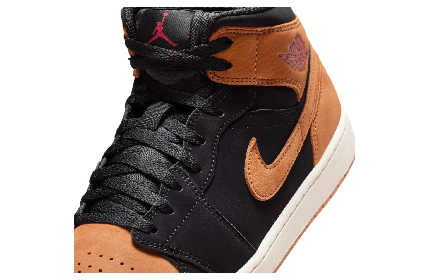 air jordan 1 mid black flax sail 3