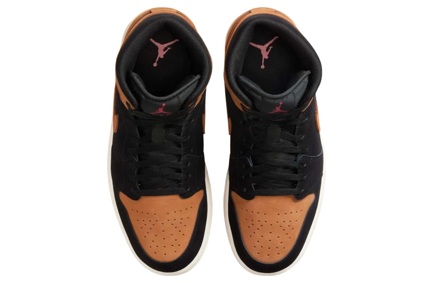 air jordan 1 mid black flax sail 4