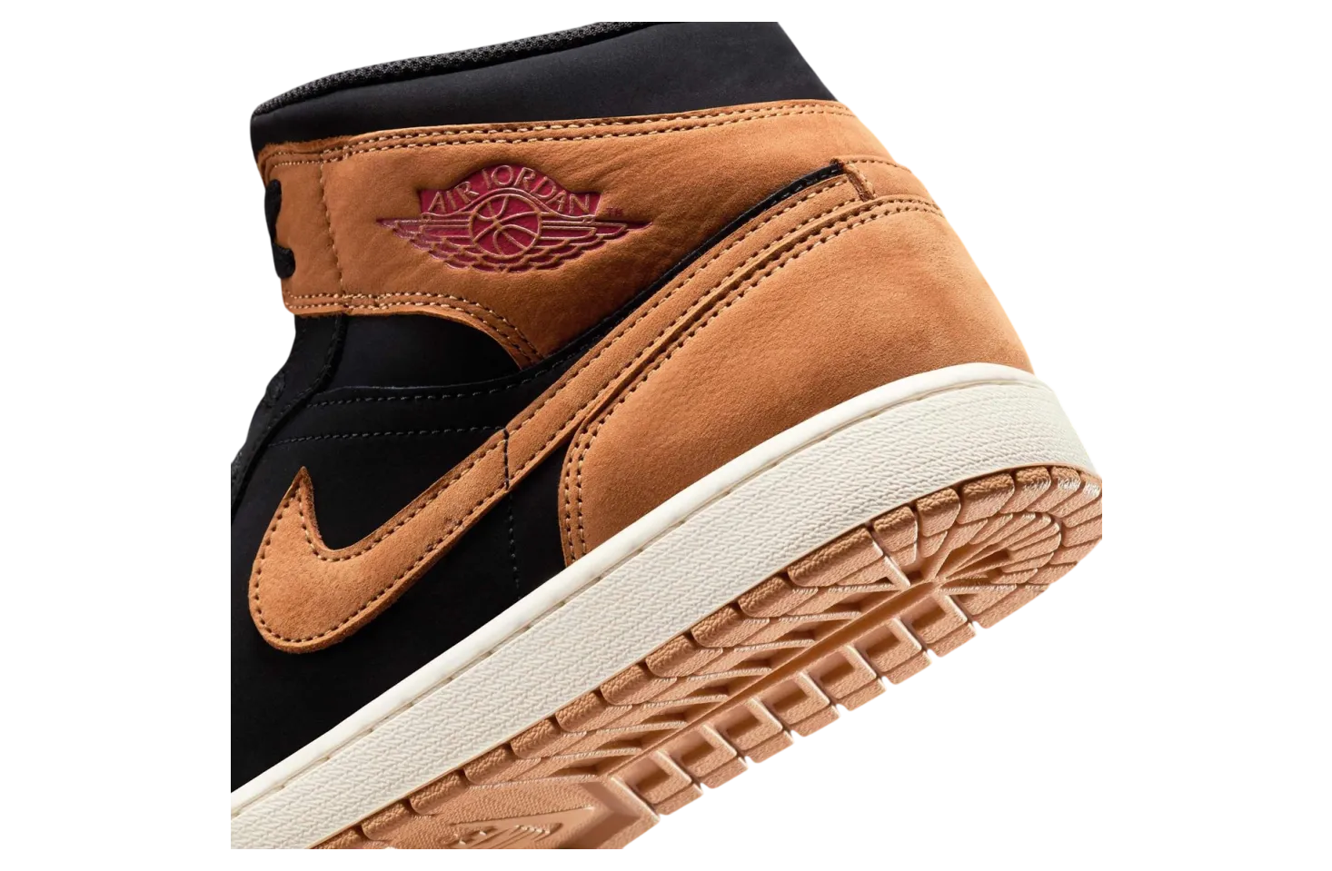 air jordan 1 mid black flax sail 5