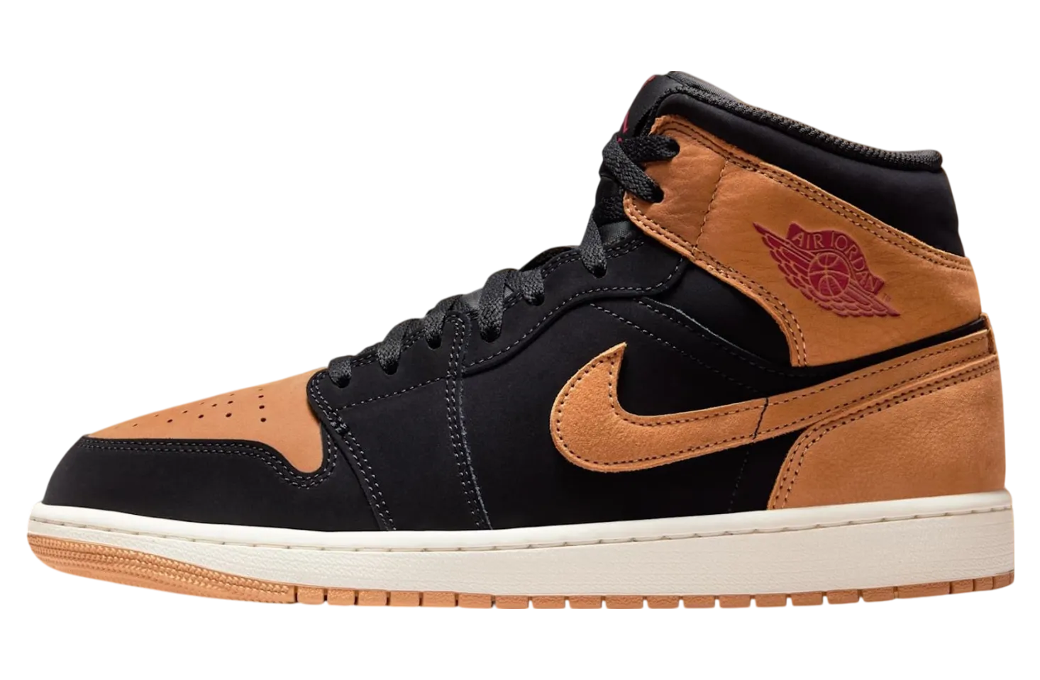 air jordan 1 mid black flax sail