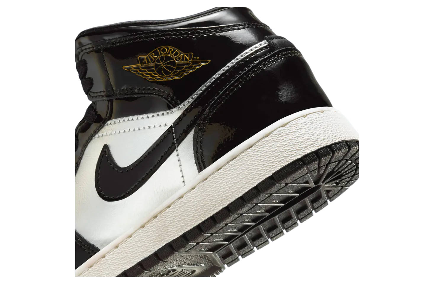 air jordan 1 mid gs black metallic silver 5