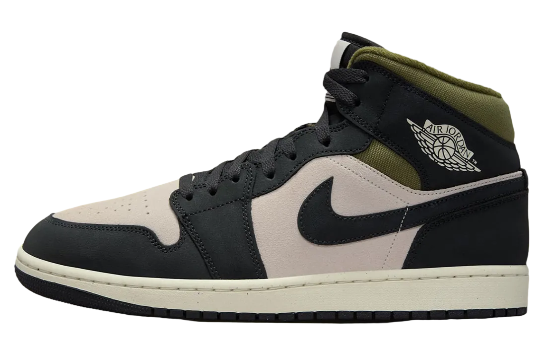 air jordan 1 mid light orewood brown off noir
