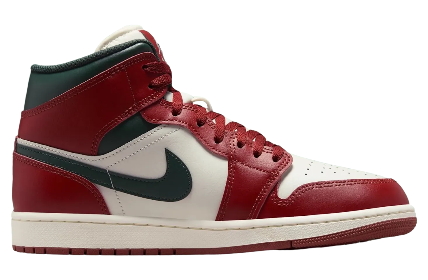 air jordan 1 mid red stone midnight green 0