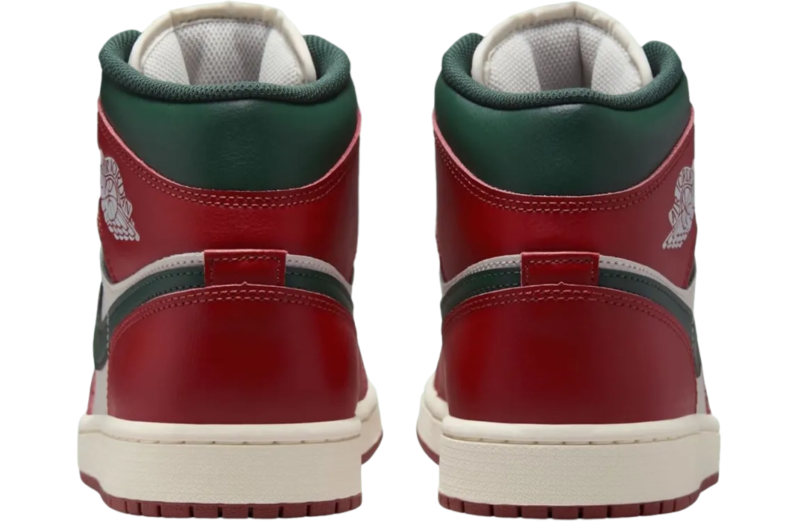 air jordan 1 mid red stone midnight green 2
