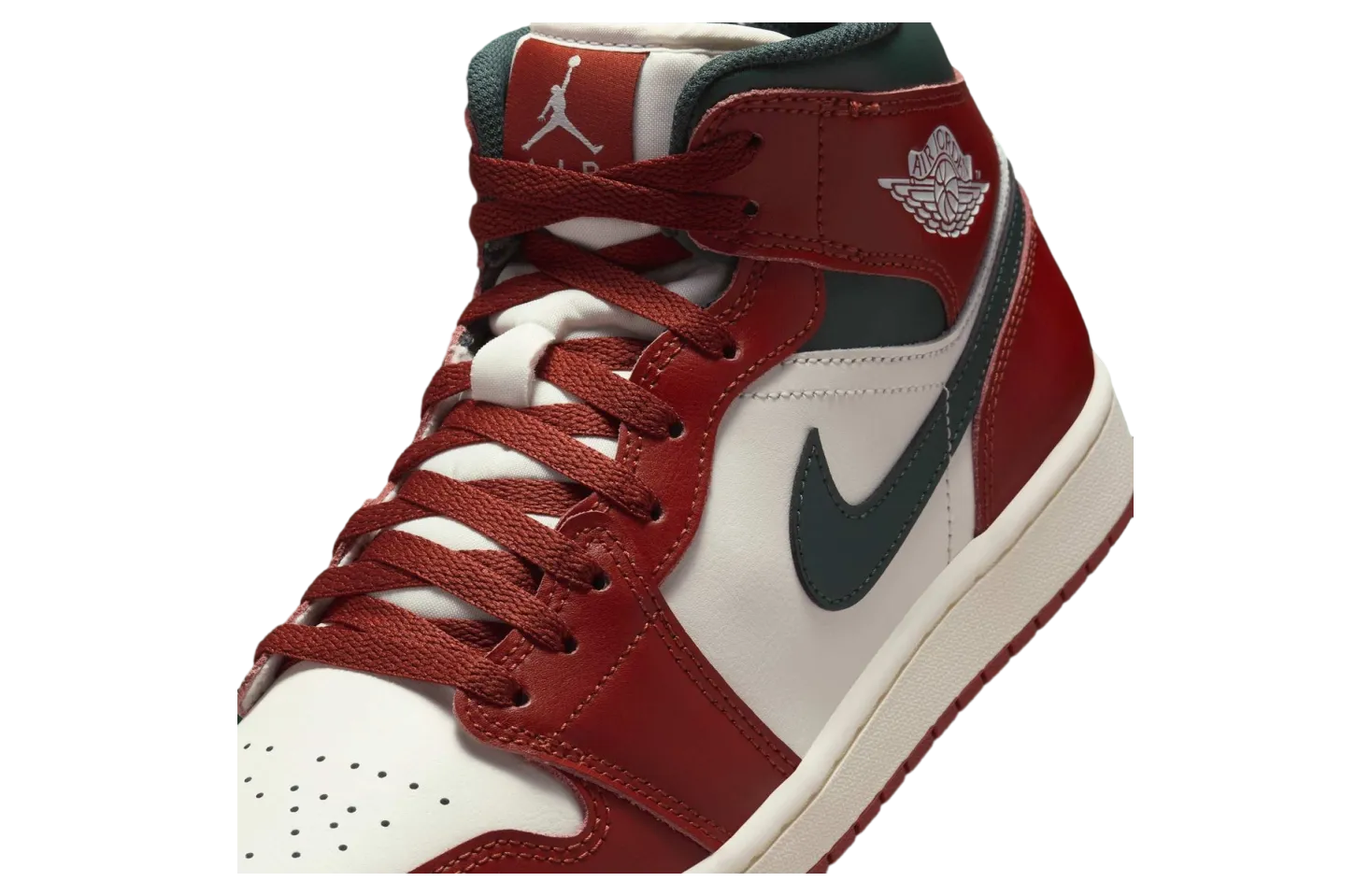 air jordan 1 mid red stone midnight green 3