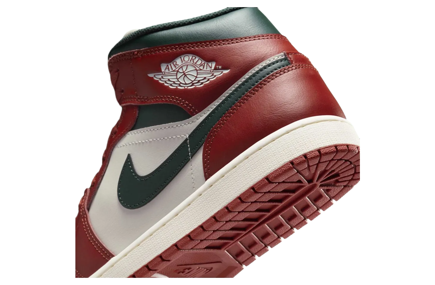 air jordan 1 mid red stone midnight green 5