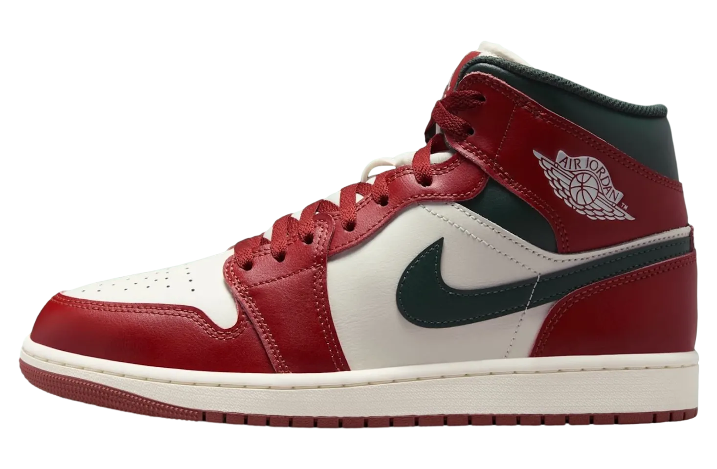 air jordan 1 mid red stone midnight green