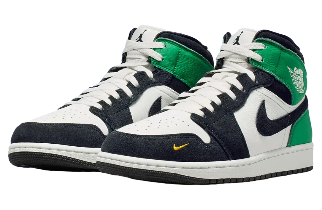 air jordan 1 mid summit white lucky green 0