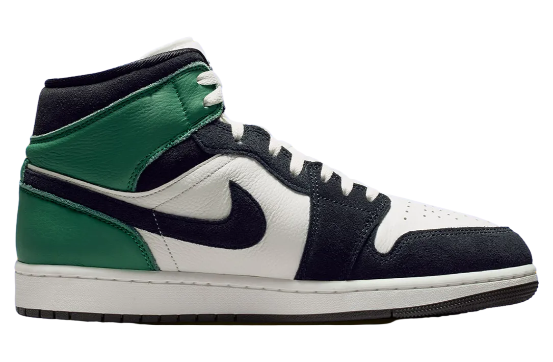 air jordan 1 mid summit white lucky green 2