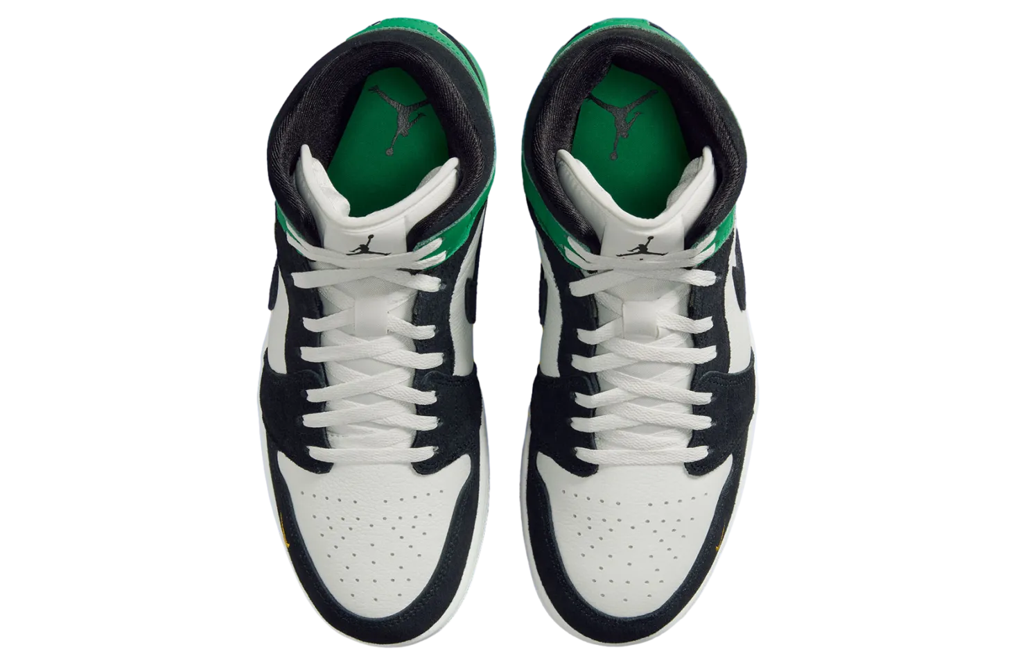 air jordan 1 mid summit white lucky green 3