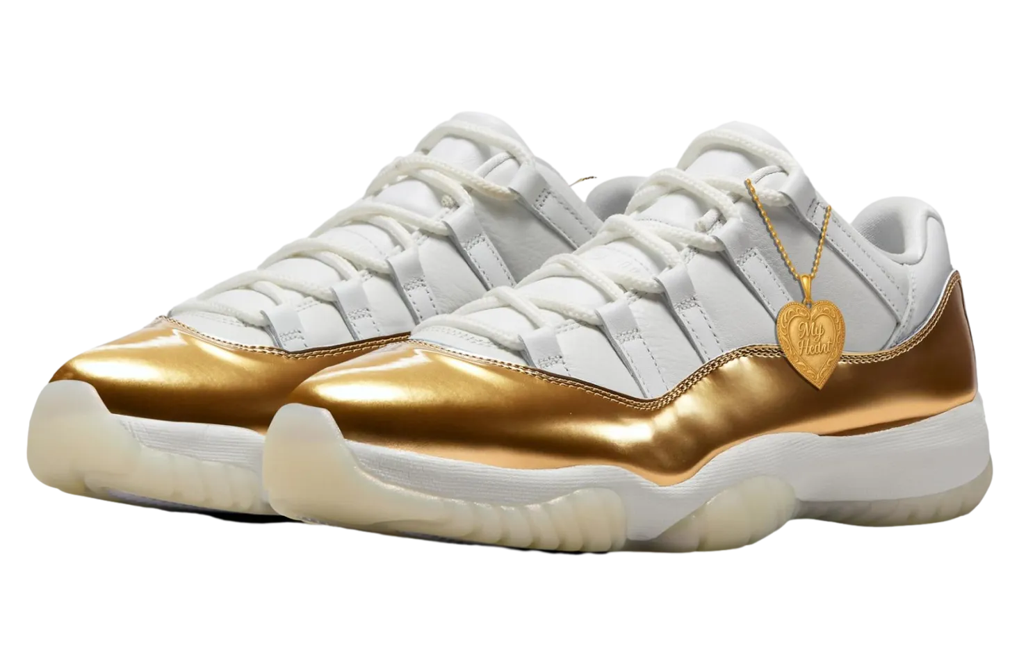 air jordan 11 low white metallic gold 0