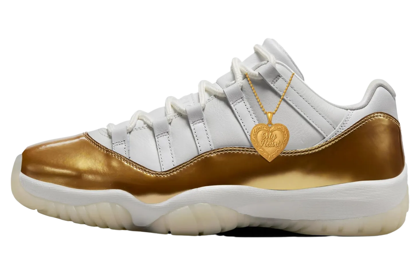 air jordan 11 low white metallic gold 1