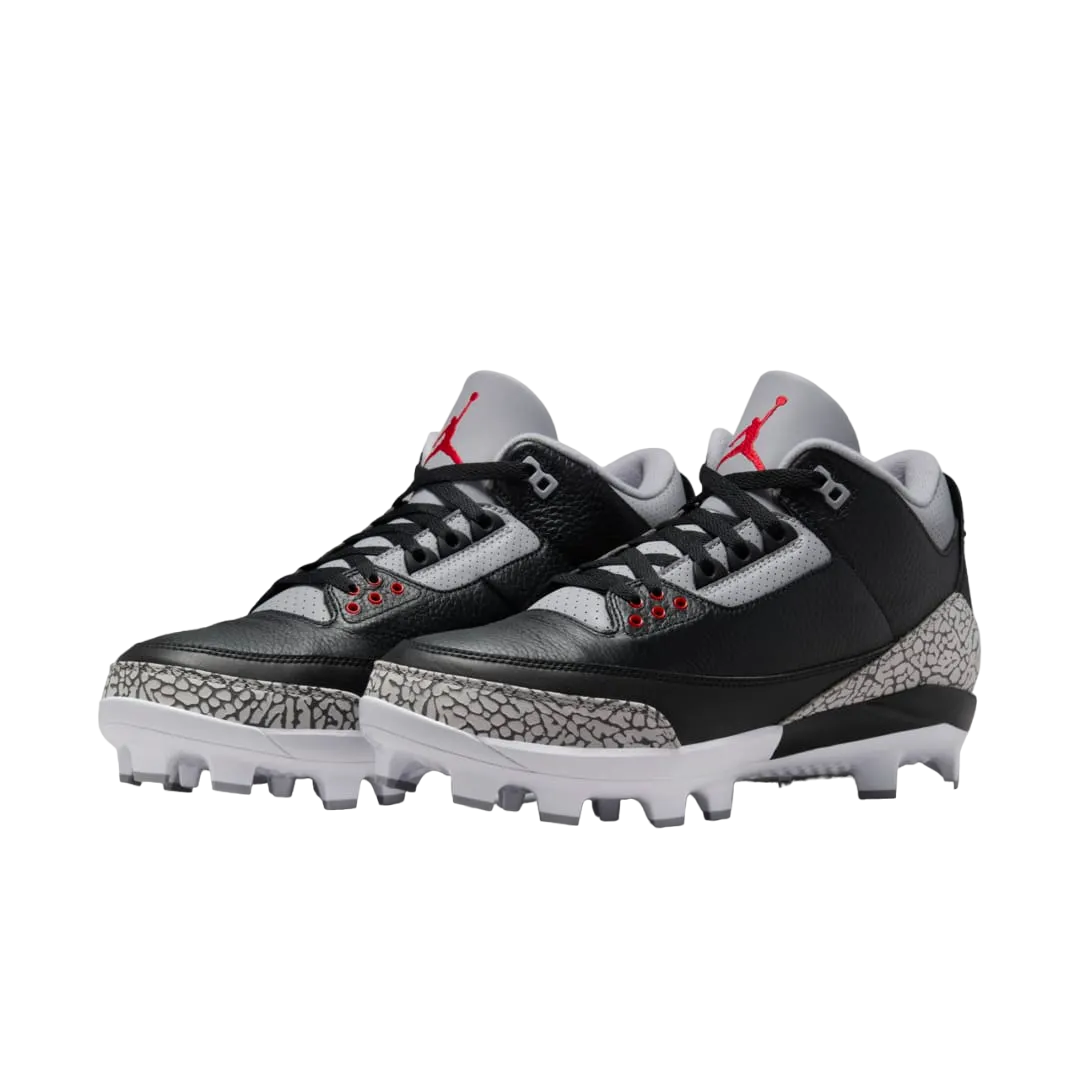 air jordan 3 baseball cleat black cement 0