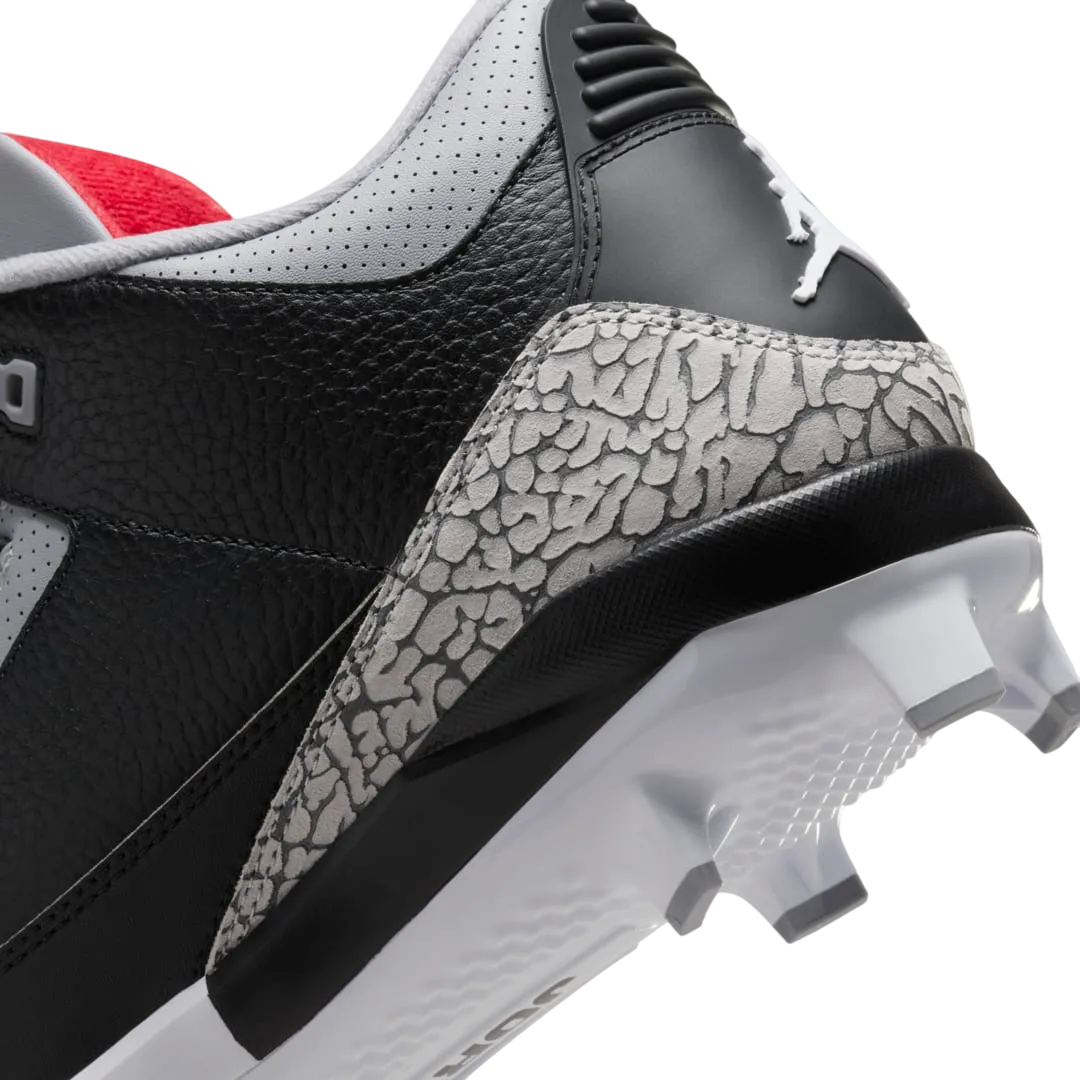 air jordan 3 baseball cleat black cement 6