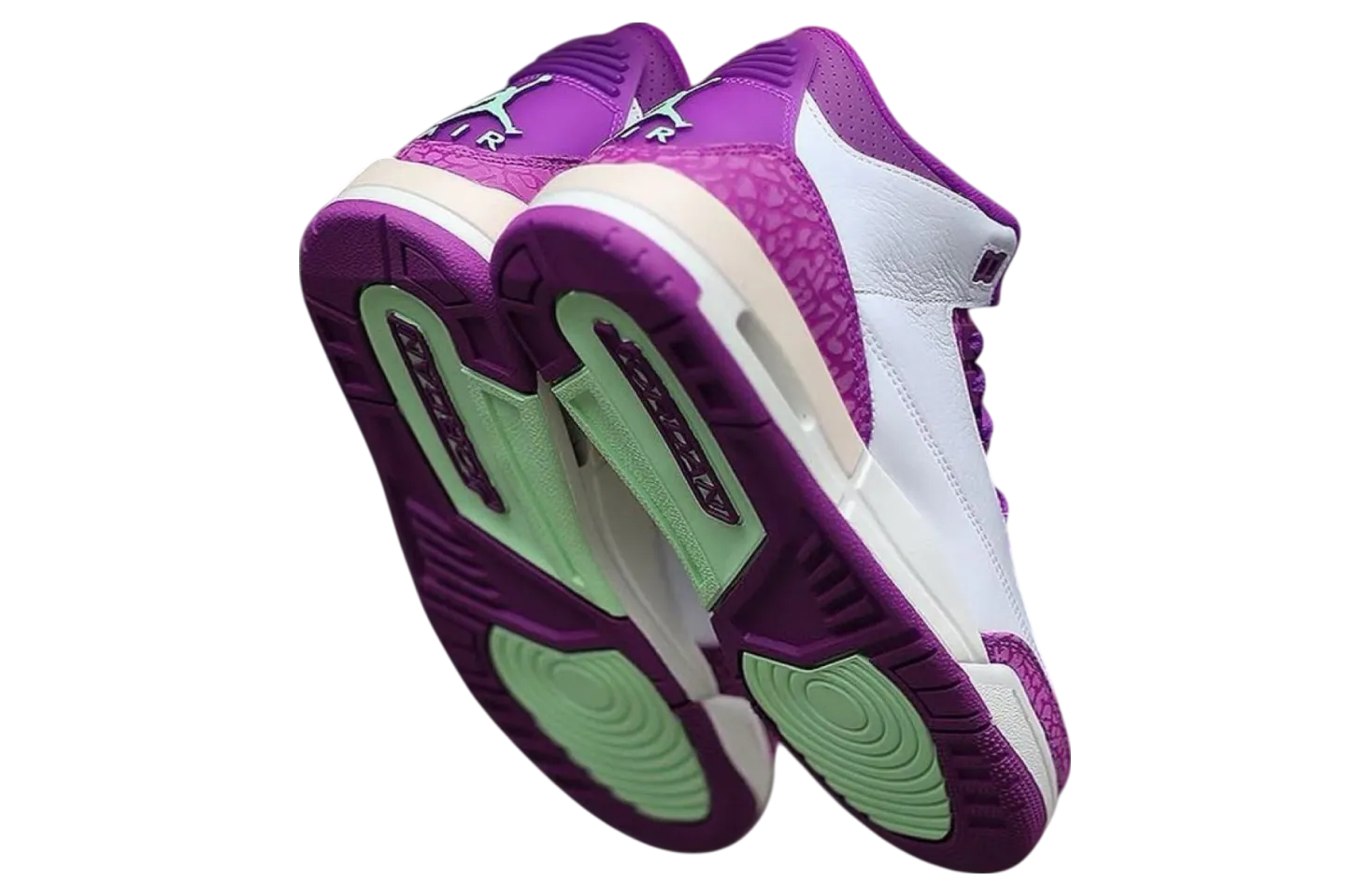 air jordan 3 gs vivid purple vapor green 5