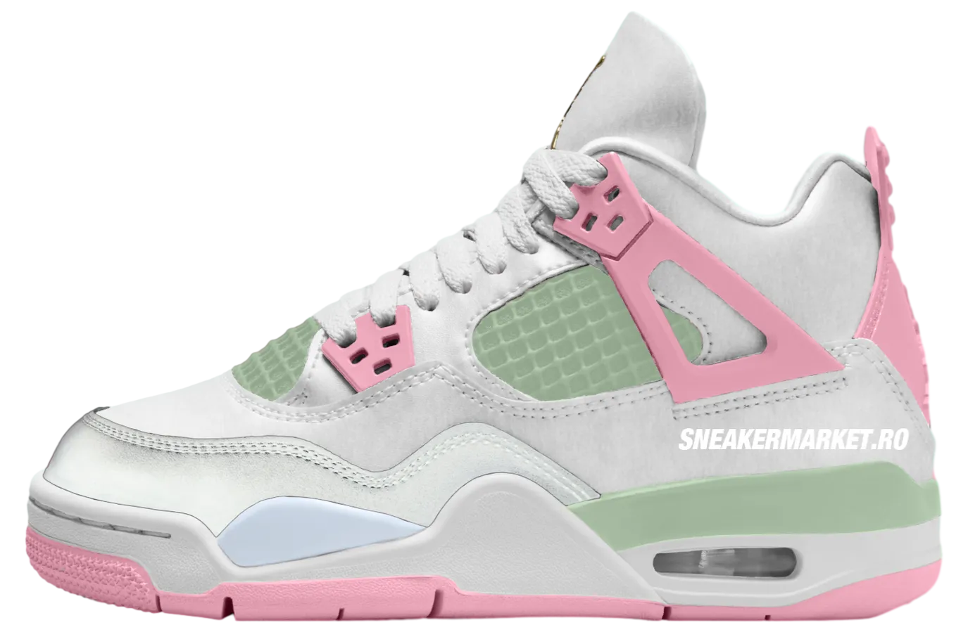 air jordan 4 gs white medium soft pink
