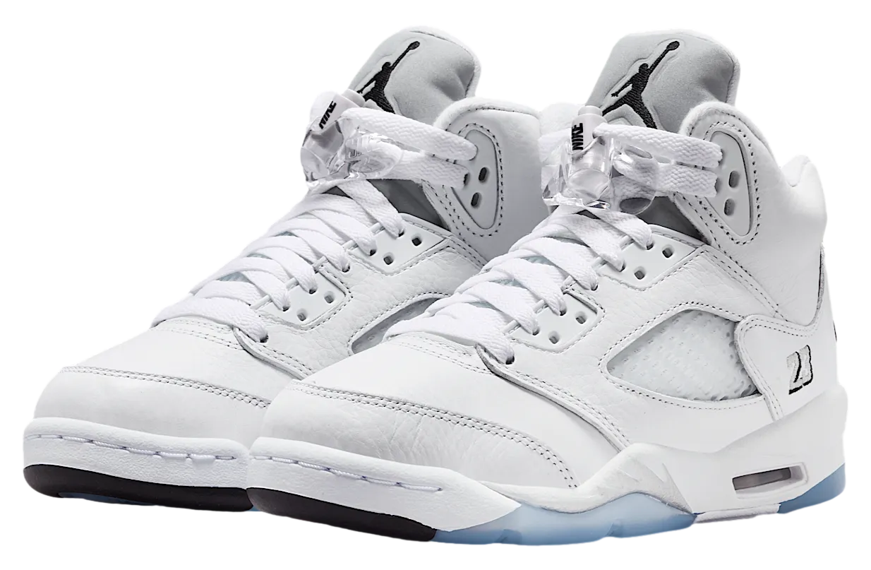 air jordan 5 gs white metallic silver 3