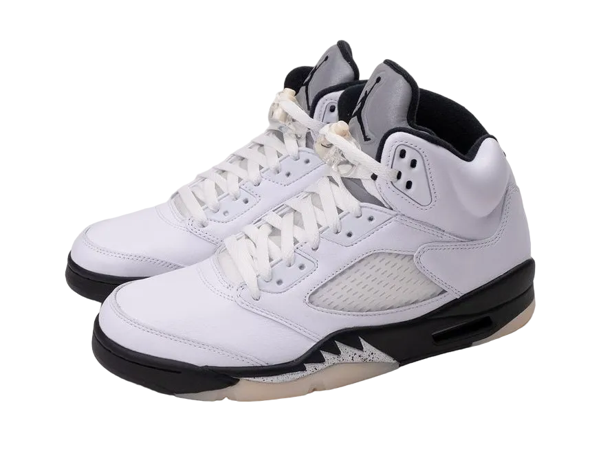 air jordan 5 white black 0