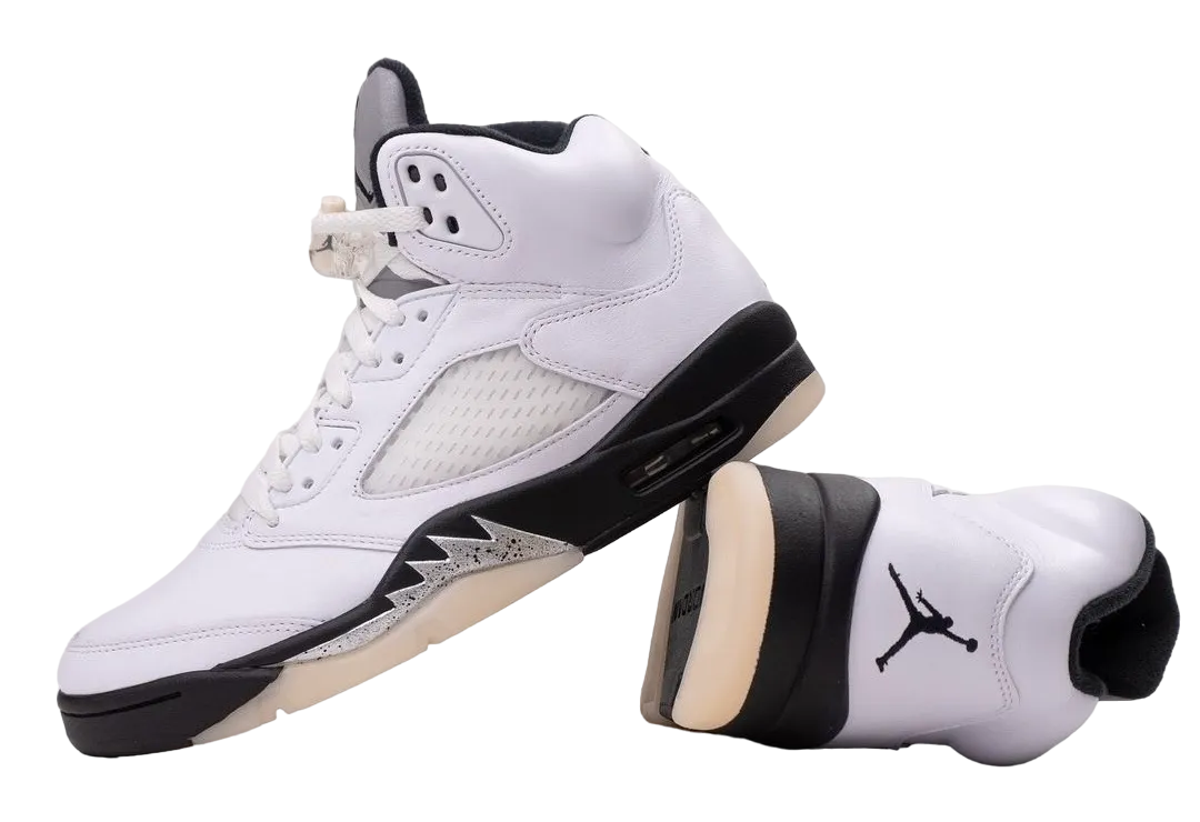 air jordan 5 white black 1