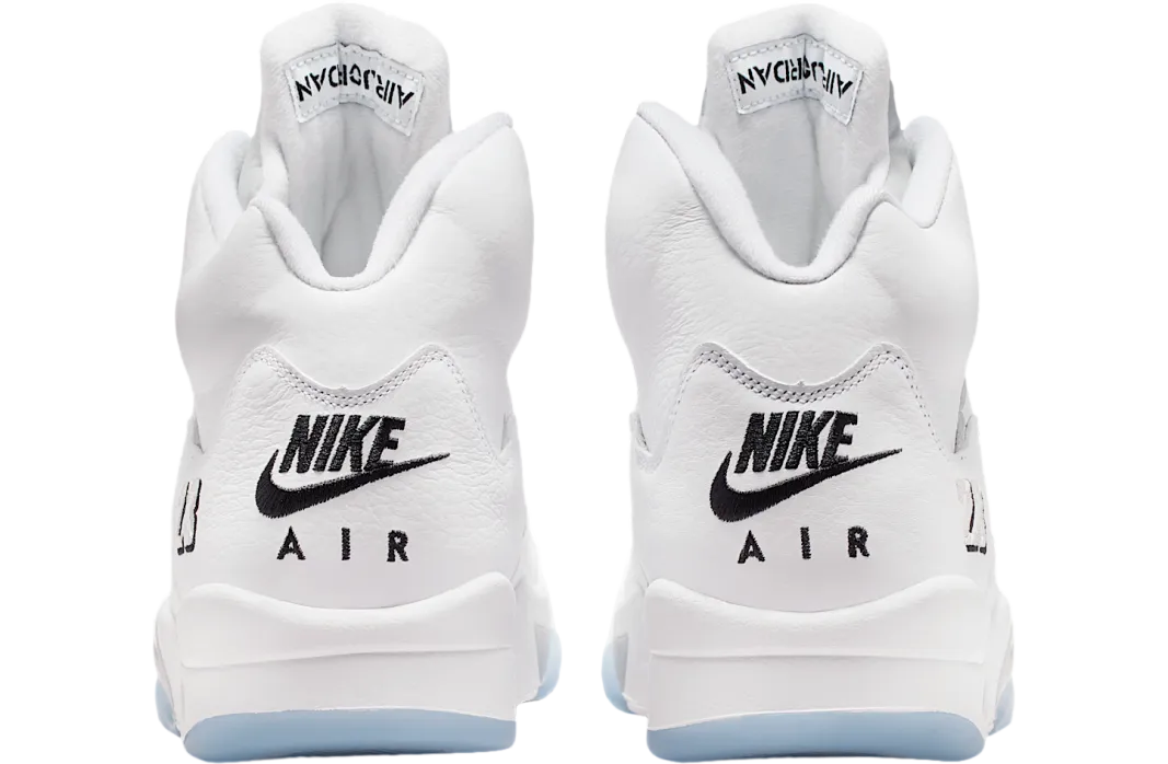 air jordan 5 white black metallic silver 4