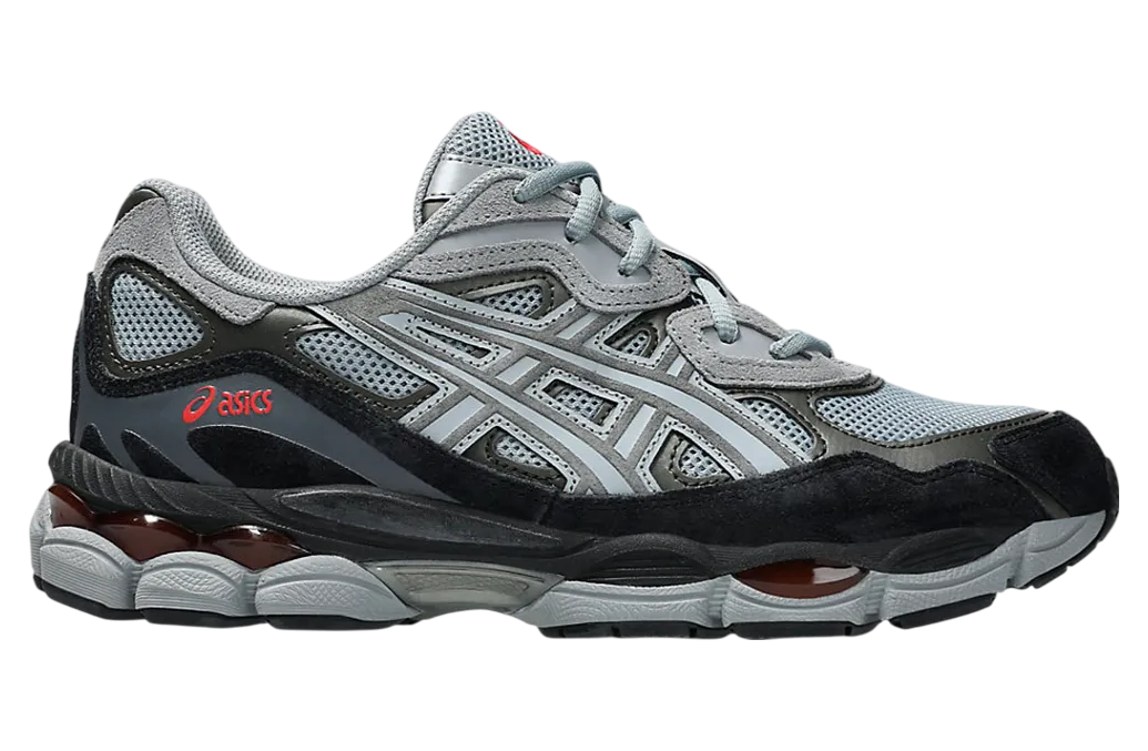 asics gel nyc gravel black infrared