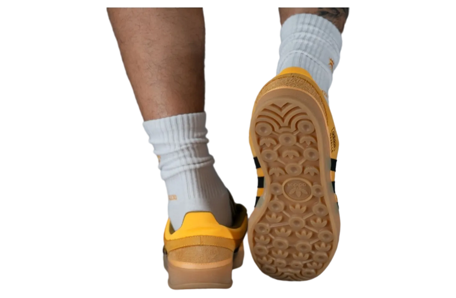 bad bunny x adidas gazelle indoor solar gold core black 6