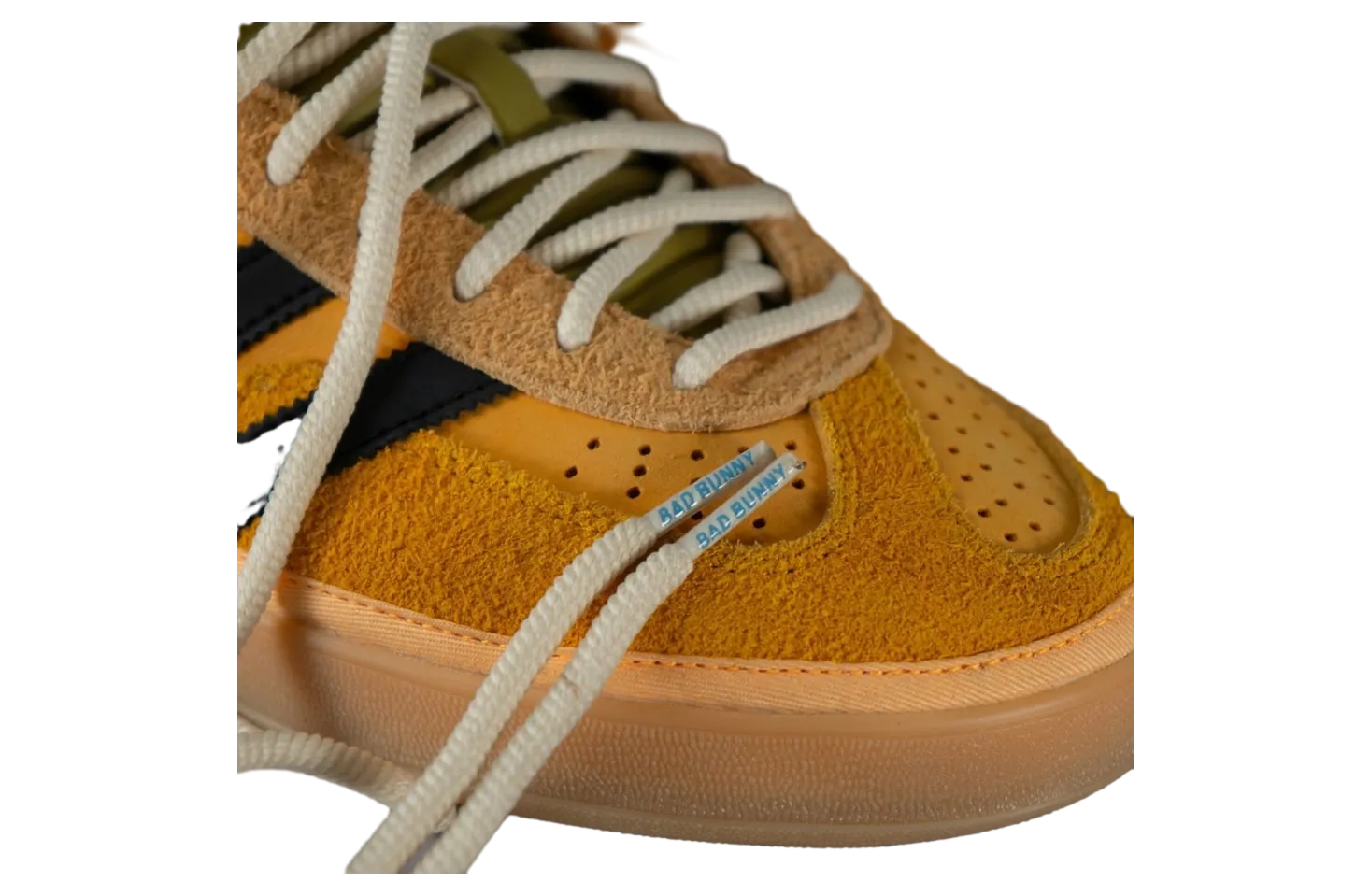 bad bunny x adidas gazelle indoor solar gold core black 8
