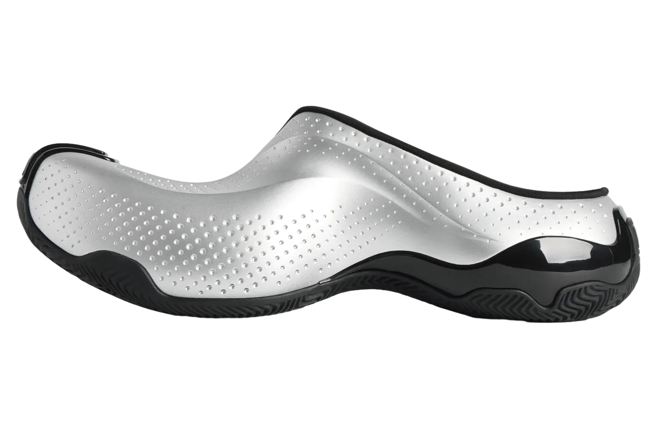 balenciaga basketball mule silver black 2