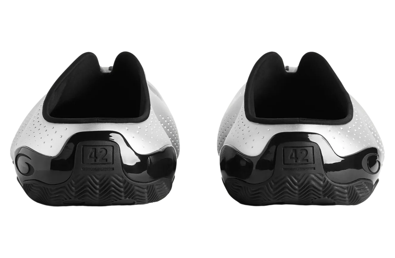 balenciaga basketball mule silver black 3