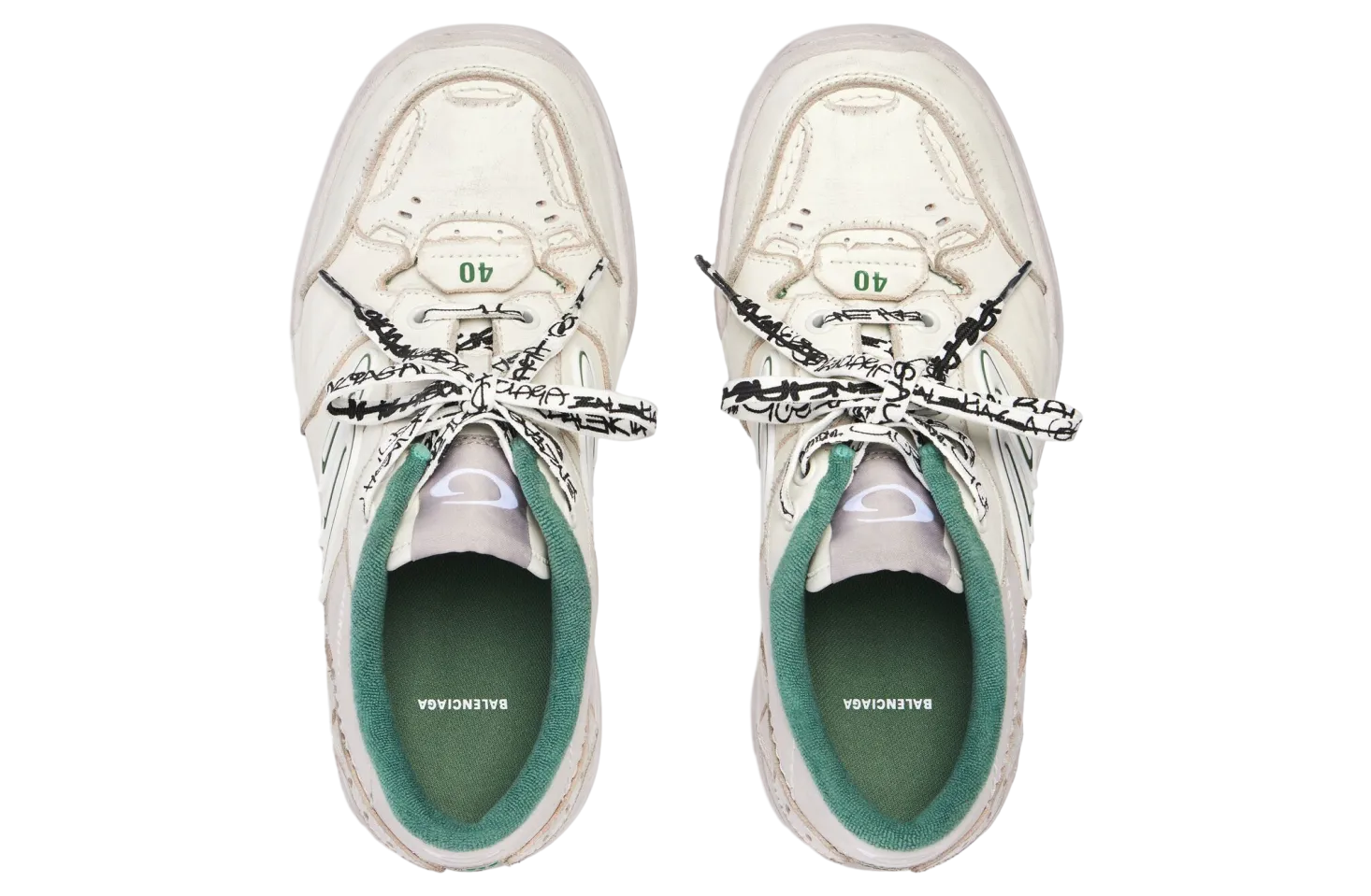 balenciaga hamptons medium worn out beige green 4