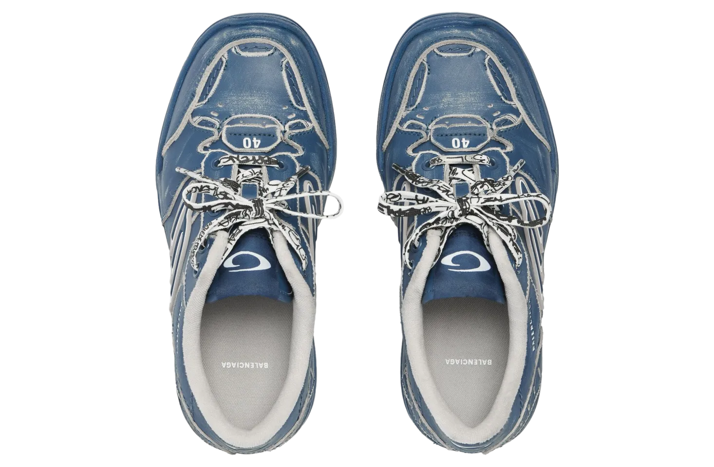 balenciaga hamptons medium worn out navy taupe 4