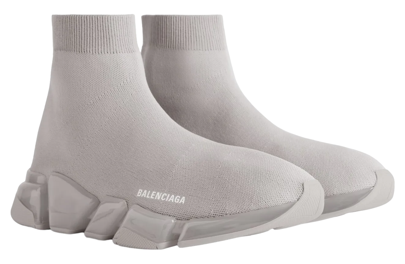 balenciaga speed 2 0 full clear sole recycled knit grey 0