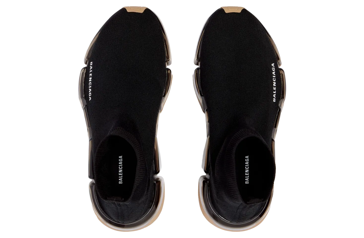 balenciaga speed 2 0 full clear sole recycled knit wmns black beige 4